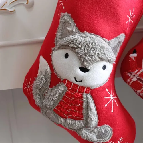 Miniatura 2 de Personalized Christmas Stocking - Embroidered with Name - Customized Holiday Family Set (Santa)