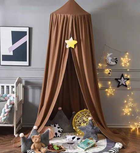 Miniatura 5 de Mengersi Tienda de campaña para niños, cúpula redonda para niños, mosquitera para interiores y exteriores, castillo colgante, decoración de casa