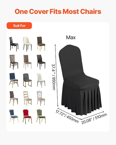Miniatura 34 de VEVOR 150 fundas blancas para sillas de poliéster y elastano, fundas elásticas para bodas, fiestas, comedor, banquetes, sin pinzas, 150