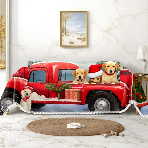 Miniatura 14 de Funda de sofá con estampado de muñeco de nieve de Navidad, fundas de sofá para sillón, funda resistente a las manchas, protector universal de muebles
