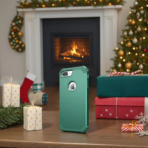 Miniatura 2 de IDweel Funda para iPhone 8 Plus, para iPhone 7 Plus con Protector de Pantalla, 3 en 1, híbrida a prueba de golpes de servicio pesado, protección