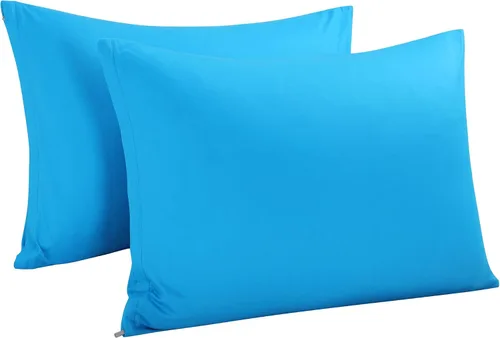Miniatura 17 de uxcell Fundas de almohada tejidas de 100% algodón egipcio, fundas de almohada suaves y transpirables con cierre de cremallera, 2 fundas de almohada