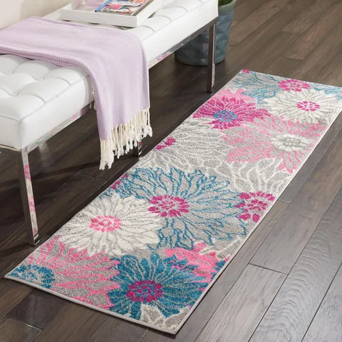 Miniatura 15 de Nourison Passion - Alfombra azul, de 6 pies, 7 pulgadas x 9 pies, 6 pulgadas, floral, campestre, fácil de limpiar, no desprende pelo