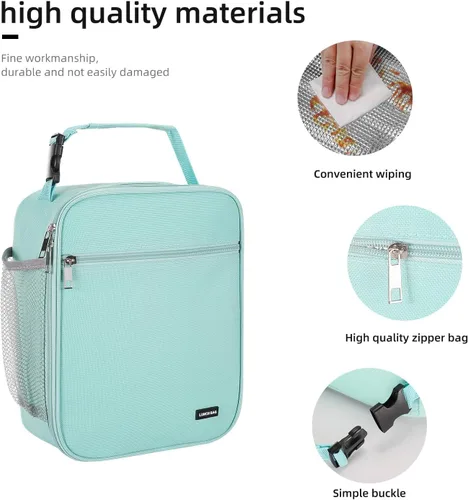 Miniatura 3 de Lovoeo Lonchera Bolsa de almuerzo para hombres mujeres Lonchera aislada Bolsas de almuerzo para Trabajo Picnic Viajes (azul bebé)