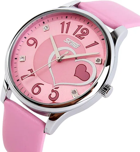 Miniatura 2 de IJAHWRS Reloj analógico para niñas reloj de pulsera de cuarzo de moda correa de piel esfera grande divertido lindos relojes con forma de corazón