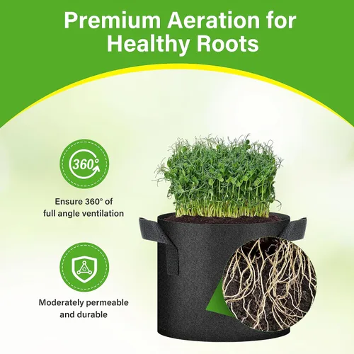 Miniatura 3 de HealSmart Paquete de 10 bolsas de cultivo de plantas de 3 galones, macetas plantadoras de tomate con asas, tela no tejida de aireación, maceta