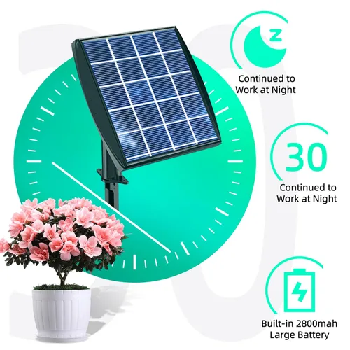 Miniatura 8 de Sistema de riego por goteo alimentado por energía solar, accesorios de invernadero al aire libre, compatible con 15 macetas y 6 modos de temporizador