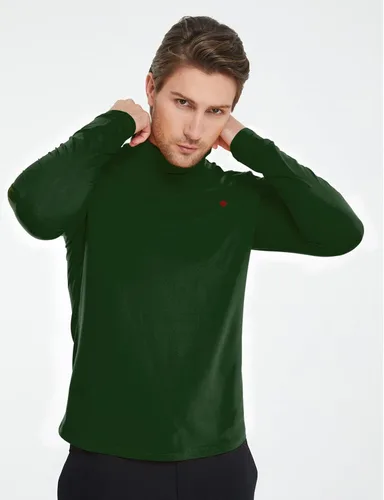 Miniatura 2 de SSLR -Camisas térmicas para hombre, cuello alto, manga larga, forro polar, capa base de cuello alto