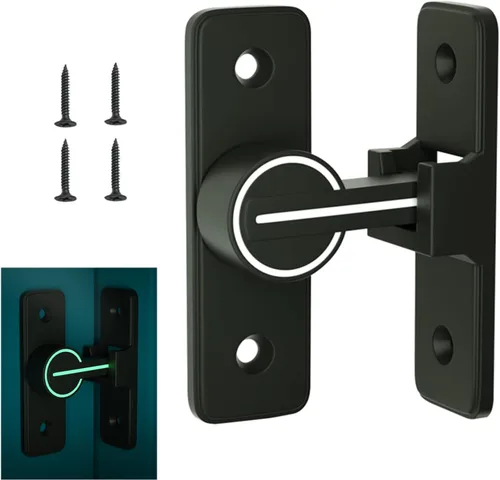 Miniatura 10 de Accesorios de cerradura de puerta de granero, cierre de puerta resistente de 90 grados, pestillo de seguridad para puerta, cerradura de cerrojo