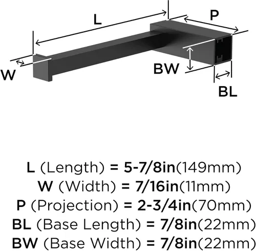 Miniatura 6 de Amerock BH36081MB Soporte de papel higiénico de poste único negro mate Soporte de papel higiénico de 5-7/8 pulg. (149 mm) de longitud