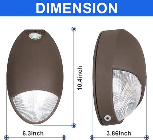 Miniatura 7 de Luz de emergencia LED con respaldo de batería y sensor de fotocélula - Soporte de pared impermeable para exteriores de 12 W, diagnóstico