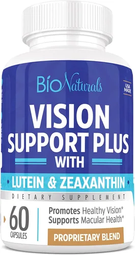 Suplemento vitamínico para los ojos con luteína, zeaxantina, licopeno, arándano, quercetina y más, mezcla patentada totalmente natural que apoya la