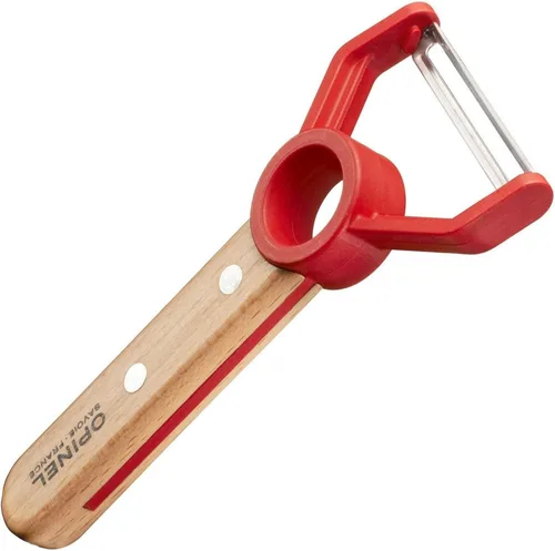 Miniatura 3 de Opinel Le Petit Chef - Juego completo de cocina de 3 piezas, cuchillo de chef con punta redondeada, protector de dedos, pelador, para niños y Rojo