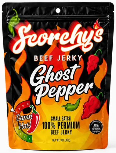 Miniatura 9 de Scorchy's Jerky - Carolina Reaper Beef Jerky - Cecina picante extrema, hecha en Estados Unidos, aperitivo alto en proteínas, bajo en carbohidratos