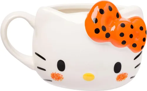 Miniatura 19 de Silver Buffalo Sanrio - Taza de cerámica esculpida en 3D con diseño de esqueleto de Hello Kitty para Halloween, 20 onzas Disfraz de esqueleto