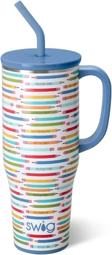 Miniatura 25 de Swig Life - Taza Mega de 40 onzas, Taza de 40 oz con asa y pajita, apta para portavasos, apta para lavavajillas, taza aislante extra grande