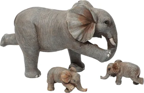 Miniatura 9 de Estatua familiar de elefante de yoga, juego de 3 piezas de figuras para madre y bebés, decoración de buena suerte para el hogar y la oficina