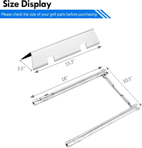 Miniatura 2 de Spirit E210 Parts 7635 Barras aromatizantes 69785 Piezas de repuesto para Weber Spirit y Spirit II Serie 200 E-210 S-210 II E-210 E-215 E-220 S-220