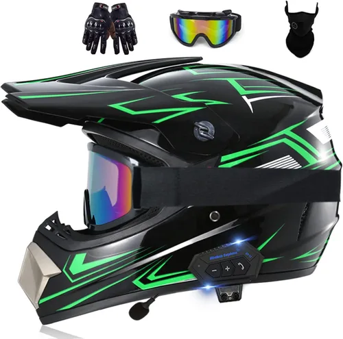 Miniatura 15 de Casco de motocross Bluetooth para adultos, casco de motocross, aprobado por DOT/ECE, perfecto para motocicletas de motocross, motos de cross, ATV