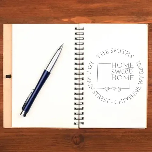 Miniatura 89 de Sello en relieve de dirección personalizado para nuevos propietarios de viviendas, sello redondo de 1-5/8 para dirección de casa, estampado