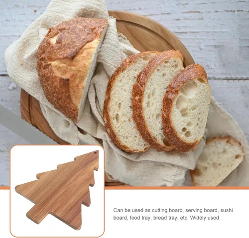 Miniatura 3 de COHEALI Tabla de cortar de madera con forma de árbol de Navidad tablas de charcutería tablas de cortar bandeja de alimentos pan de queso, pizza