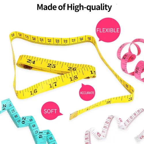 Miniatura 3 de LOUHUA Paquete de 24 cintas métricas, cinta métrica suave a granel para coser cuerpo, tela métrica flexible para medidas corporales, cinta métrica