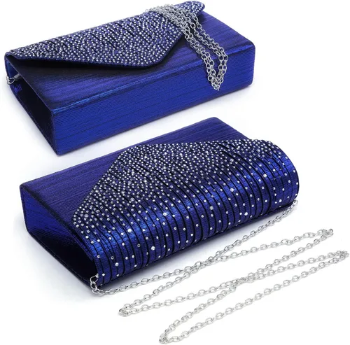 Miniatura 2 de Dasein Bolso de mano con satén satinado para mujer, tipo embrague, para noche, bandolera, bolsos, fiesta, graduación, boda, sobre