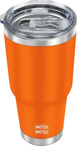 Miniatura 12 de WETOWETO - Vaso de 30oz, taza de viaje con aislamiento al vacío de acero inoxidable, taza de café y agua con recubrimiento en polvo de doble pared