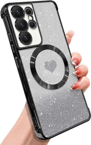 Miniatura 34 de ZONRW Funda magnética para Samsung Galaxy S22 Plus, para mujeres y niñas, chapado de lujo suave, con purpurina degradada, lindo corazón, compatible