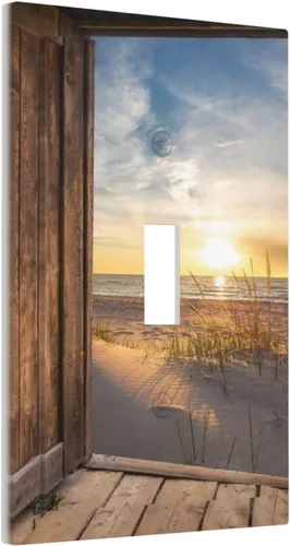 Miniatura 99 de Cubierta de Interruptor de Luz de 1 Gang con Escena de Flores de Grecia Mediterránea, Dispositivo Individual Basculante/GFCI, Placa Decorativa