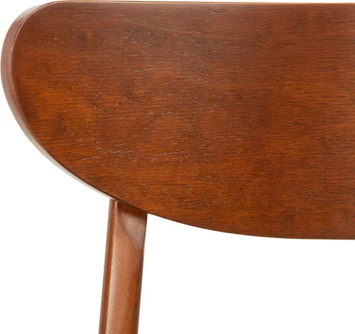 Miniatura 4 de SAFAVIEH Furniture Lucca - Juego de 2 sillas de comedor retro, nogal y negro, madera, diseño tapizado de mediados de siglo, ideal para comedor