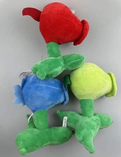 Miniatura 6 de JHESAO Juego de 3 piezas de guisantes de peluche de plantas y zombis, juguetes de zombis, peluches de PVZ, 1, 2, muñeco suave de peluche, guisante 3