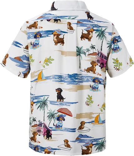 Miniatura 140 de Camisa hawaiana para hombre, con estampado floral, cómoda, con botones, casual, manga corta, ropa de playa para hombre