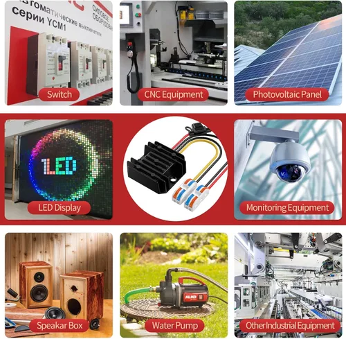 Miniatura 7 de Convertidor de 12 V a 5 V 10 A 50 W, convertidor de 24 V a 5 V con fusible impermeable y bloque de terminales de cable, convertidor Buck de 24 V a 5