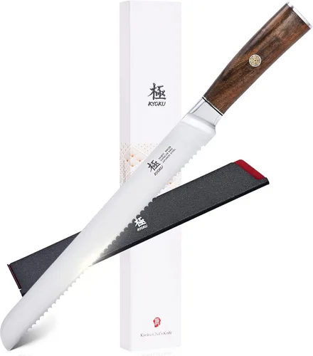 Miniatura 8 de KYOKU Cuchillo Nakiri de 7 Pulgadas - Serie Daimyo - Cuchillo de Verduras con Mango Ergonómico de Palisandro, y Pin de Mosaico - Cuchillo de Cocina