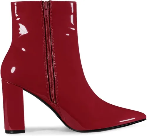 Miniatura 6 de Allegra K Botines con cremallera y tacón grueso para mujer