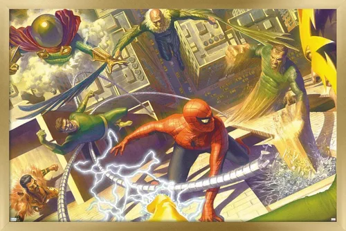 Miniatura 12 de Trends International Marvel Comics - Póster de pared de Spider-Man, batalla con seis siniestros, 22.375 x 34 pulgadas, versión premium sin marco