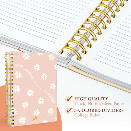 Miniatura 4 de Diario para mujer, 10.25 x 7.25 pulgadas, 300 páginas, cuaderno de espiral de tapa dura con rayas universitarias, cuaderno de reunión para el Crear