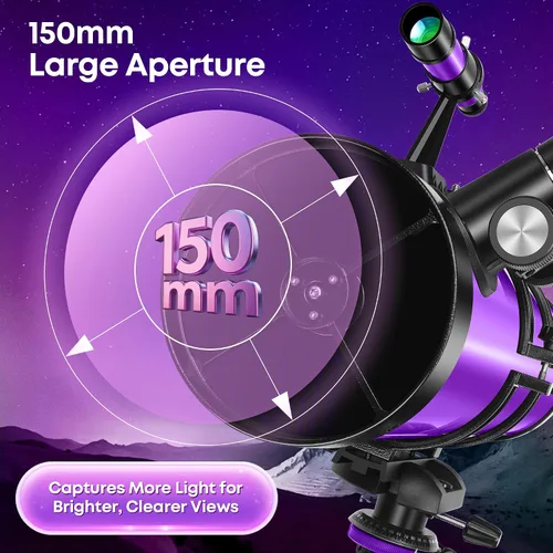 Miniatura 2 de Telescopio, telescopio reflector newtoniano 150EQ para adultos y principiantes, telescopios profesionales para adultos de alta potencia