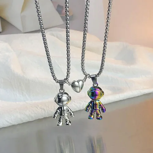 Miniatura 6 de Collares de astronauta, collares de regalo para el día de San Valentín, collares magnéticos para parejas, astronautas, parejas, atrayendo cada 2