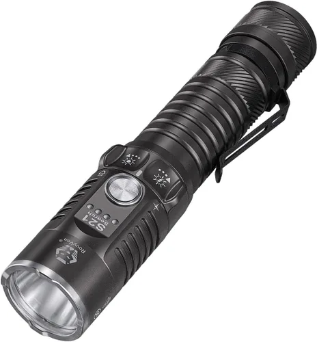 RovyVon S21 Linterna EDC de alto lumen | 3000 lúmenes, reflector de tiro largo de 1,312.3 ft, interruptor giratorio mecánico, base magnética,