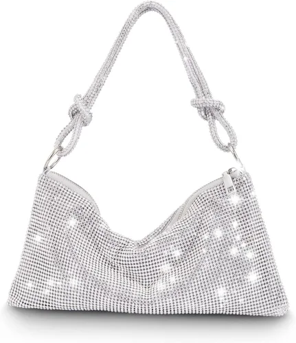 Bolso de mano con diamantes de imitación para mujer, bolso de mano formal, brillante, fiesta, boda, cóctel, baile de graduación