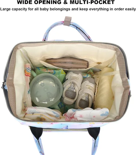 Miniatura 4 de Mochila para pañales de bebé con diseño de mariposa para niñas y niños, impermeable, grande, para mamá
