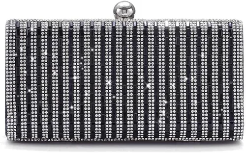 Miniatura 2 de Yokawe Bolso de mano para mujer, bolso de noche con diamantes de imitación, para novia, boda, fiesta de graduación