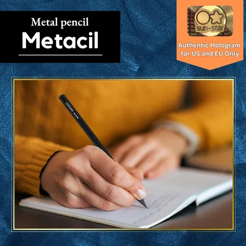 Miniatura 2 de SUN-STAR Lápices de Metal Elegantes Metacil para Dibujo Artístico, Bocetos, Sin Sacapuntas, Color Negro, mina de Lápiz Color Negro 2H #4