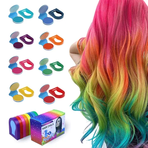 Miniatura 9 de Hair Chalk for Kids - All Red 8 Pieces Washable Temporary Hair Color Set - Vibrant Red Dye for Girls - Non-Toxic on Dark Hair