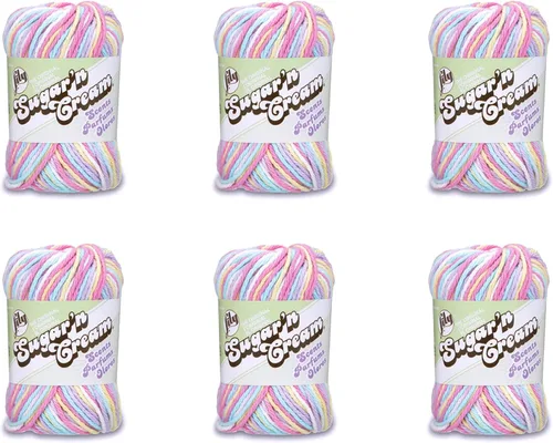 Miniatura 11 de Lily Sugar'N Cream - Ovillo de camuflaje rosa de gran tamaño, paquete de 6 unidades de 3.00 oz/3 onzas, algodón, 4 medianos (peinado), 150 yardas