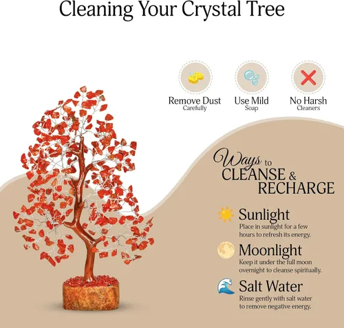 Miniatura 6 de YATSKIA Árbol de la vida de cristal de jaspe rojo, cristales y piedras, decoración de oficina en casa, accesorios de escritorio, árbol bonsái