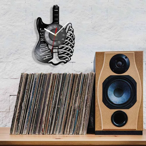 Miniatura 5 de Reloj de pared de guitarra de 12 pulgadas, moderno, decorativo, silencioso, de cuarzo, analógico, sin tictac, funciona con pilas, para amantes
