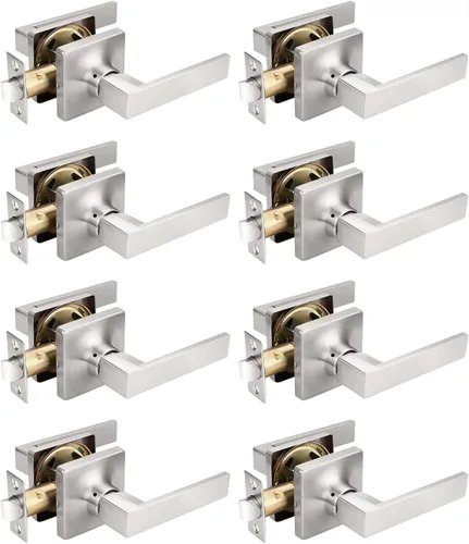 Miniatura 17 de Mengico Paquete de 1 manija de puerta de paso interior negro mate, mango resistente sin bloqueo para puertas de armario y pasillo, reversible